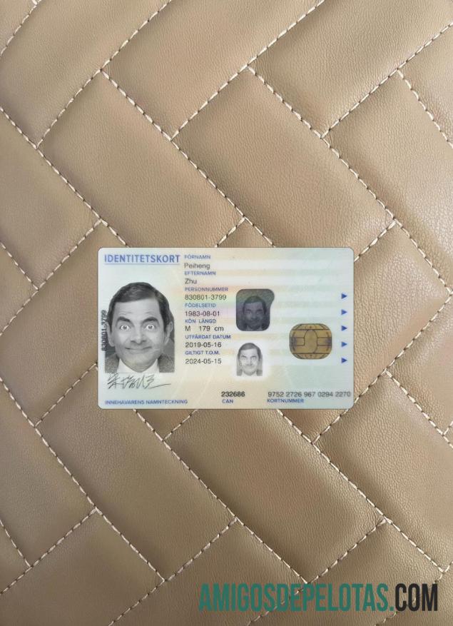 Sweden ID Card 2019 Present olhar de foto frente modelo